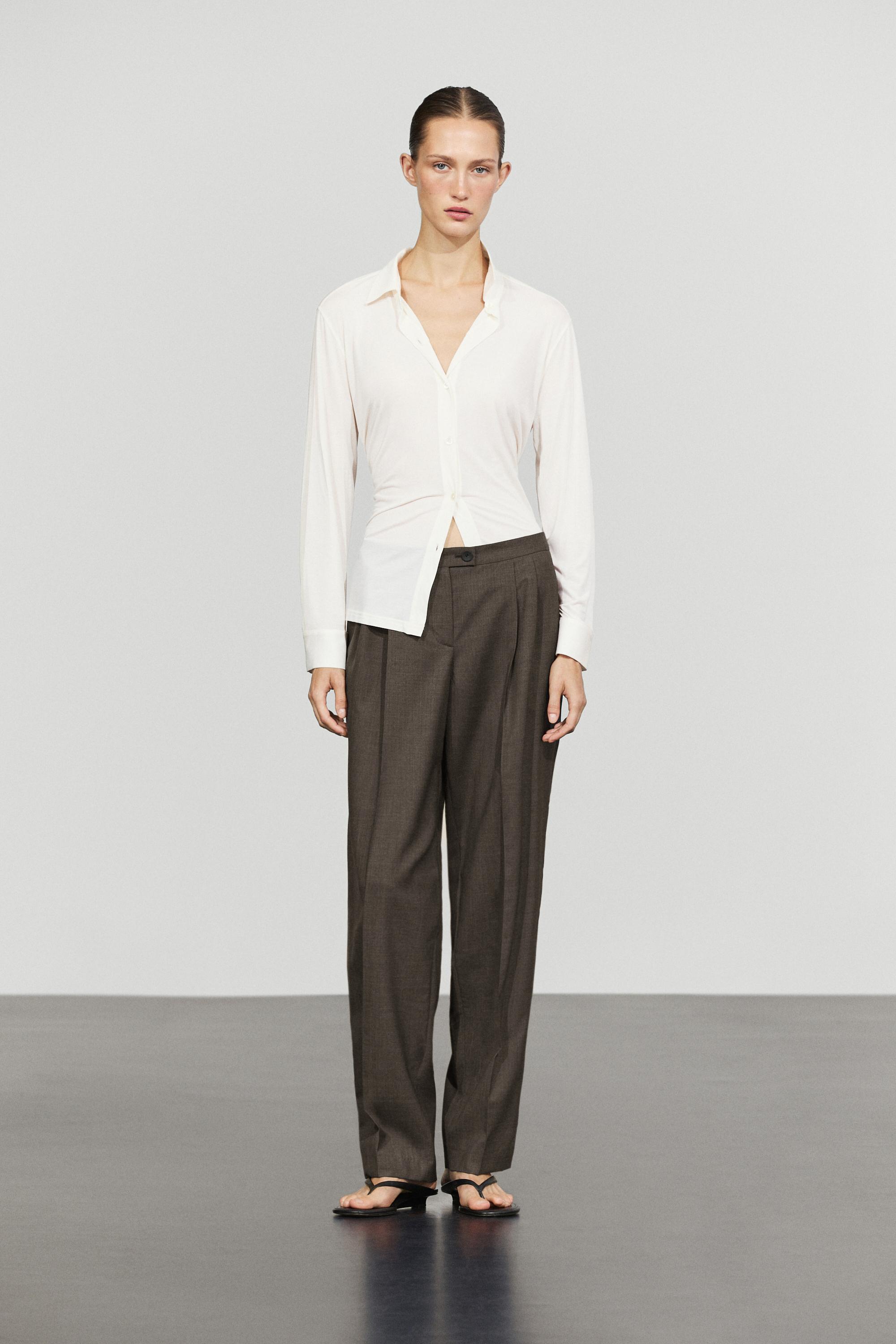 Pantalon plissé 100 % laine froide