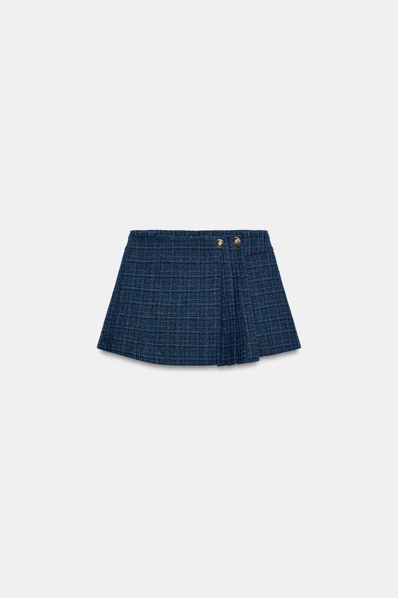 FALDA PANTALÓN ESTRUCTURA - Azules de Zara - Imagen 0