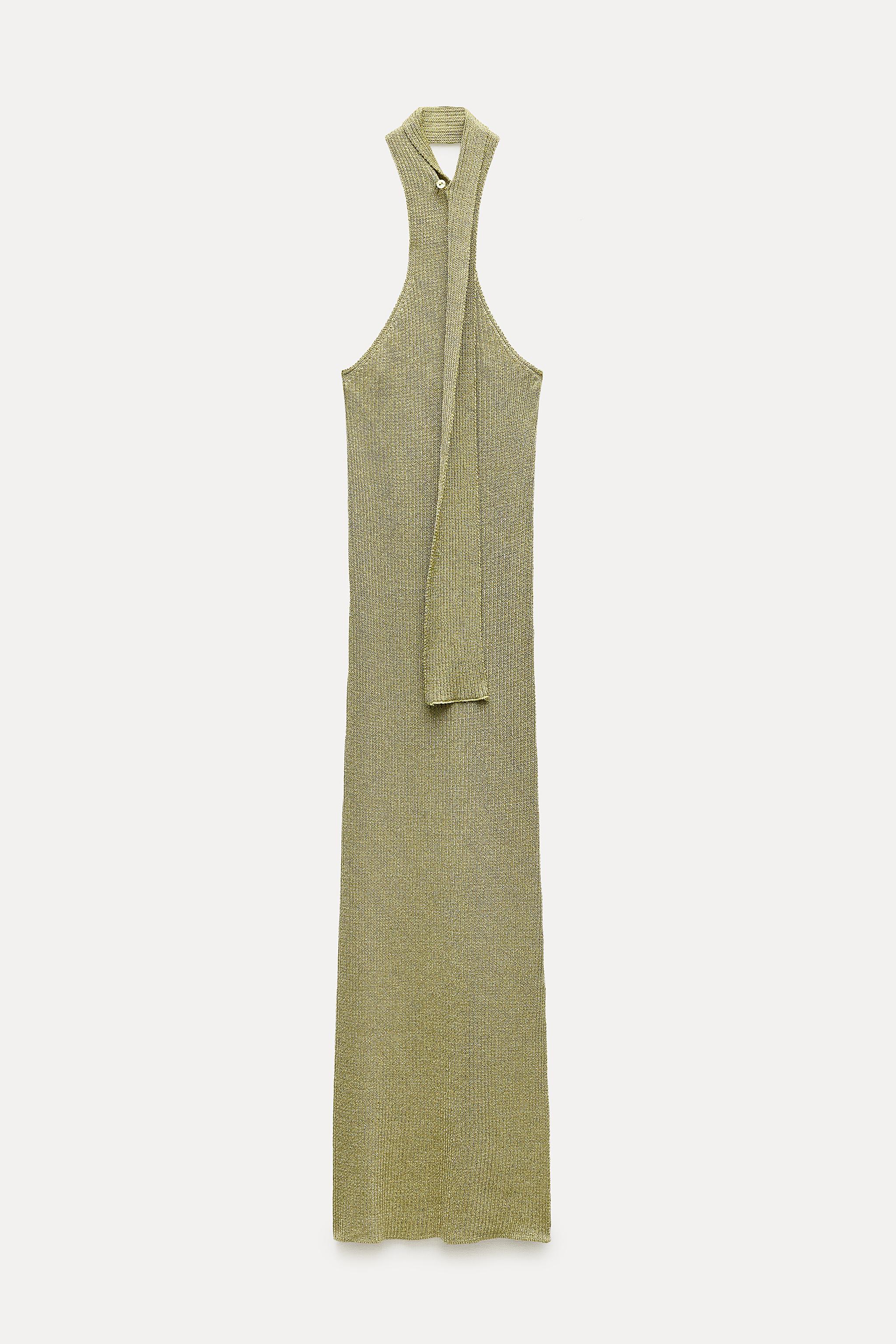 KNIT DRESS WITH METALLIC THREAD - Golden | ZARA United States