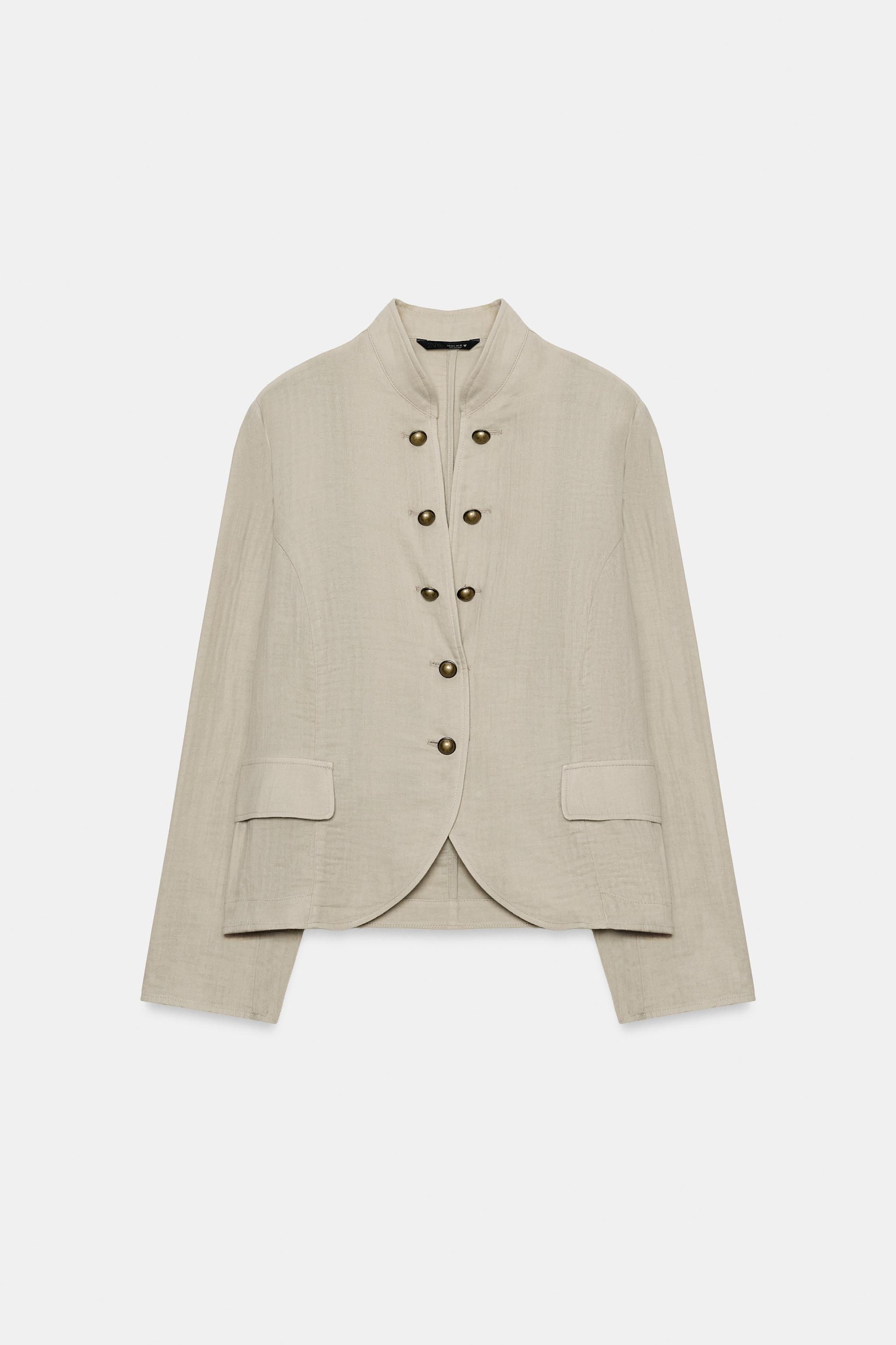 Zara Düğmeli Rustik Blazer görsel 4