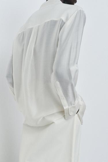 CHEMISE FLUIDE ZW COLLECTION - Blanc cassé de Zara - Image 2