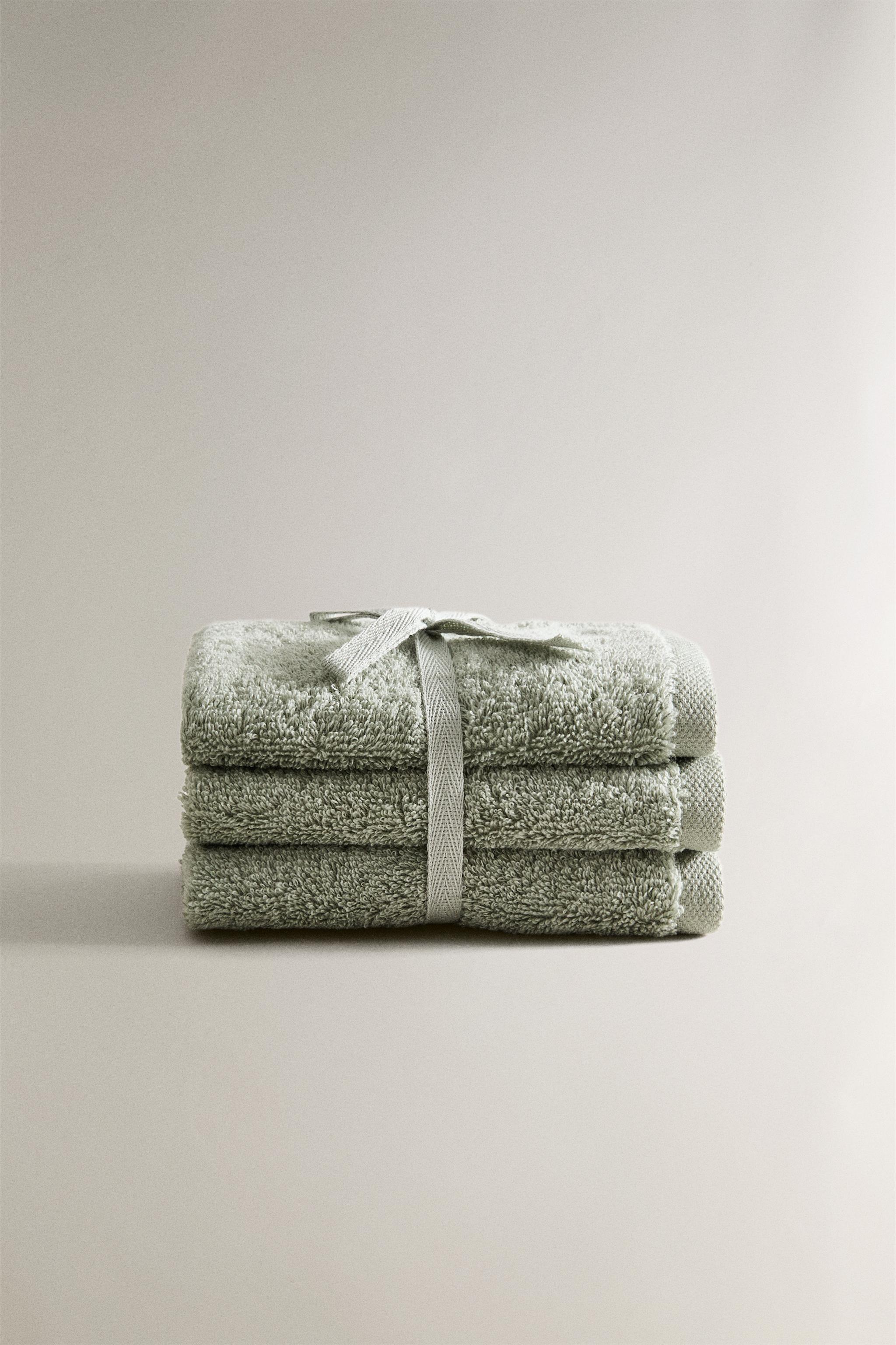 PREMIUM COTTON HAND TOWELS (PACK OF 3) — Blue / Green