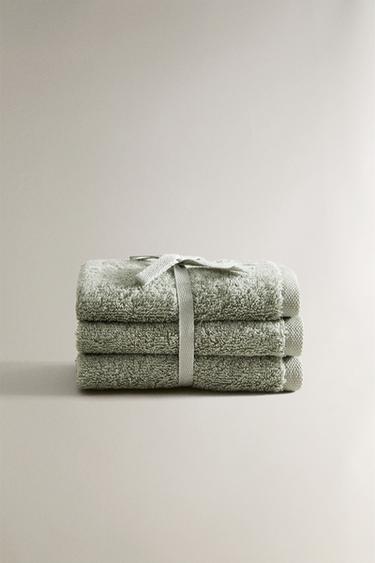 LOT SERVIETTES INVITÉS COTON PREMIUM (LOT DE 3) - Bleu / Vert de Zara - Image 1