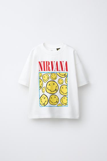 טי שירט עם הדפס NIRVANA ® - לבן של Zara - תמונה 0
