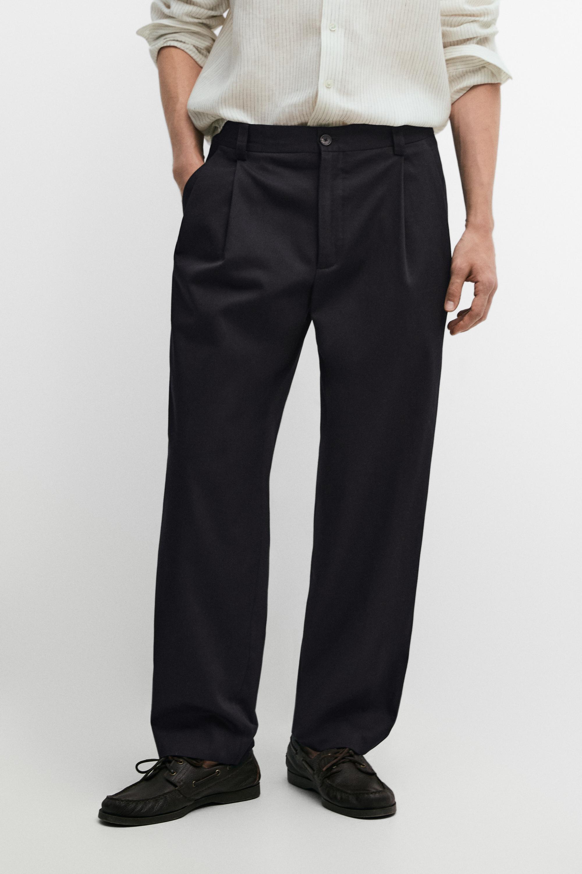 Cotton trousers with darts