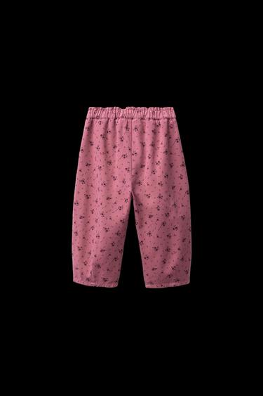 PANTALÓN BAGGY FLORES - Rosa de Zara