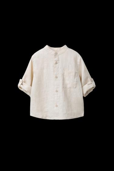 100% LINEN SHIRT - Light beige by Zara
