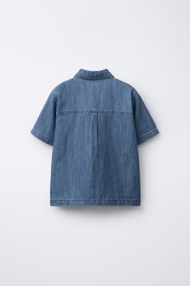 FLUID DENIM SHIRT - Blue by Zara - Image 1