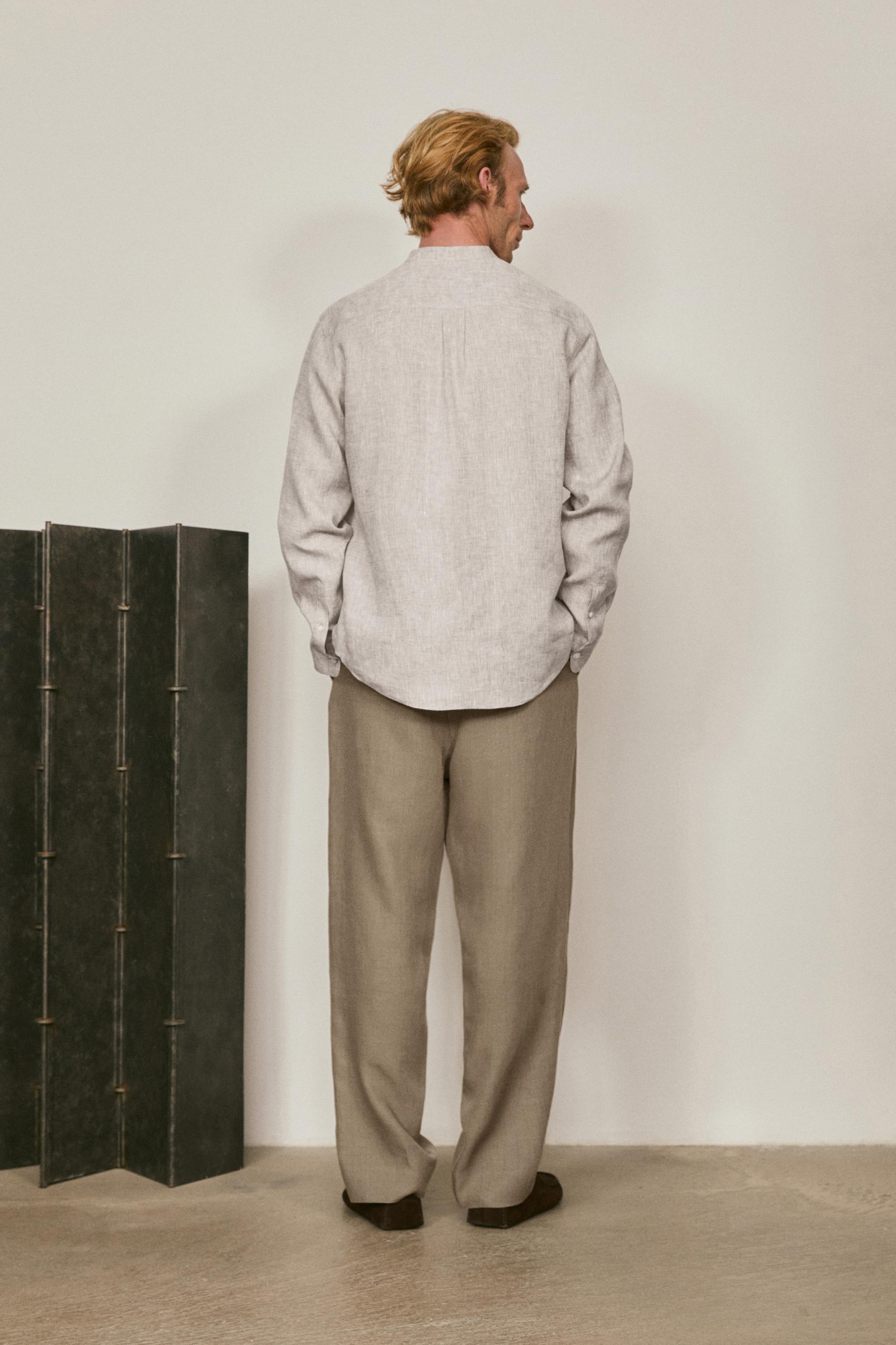 Chemise relaxed fit col officier 100% lin - LIMITED EDITION