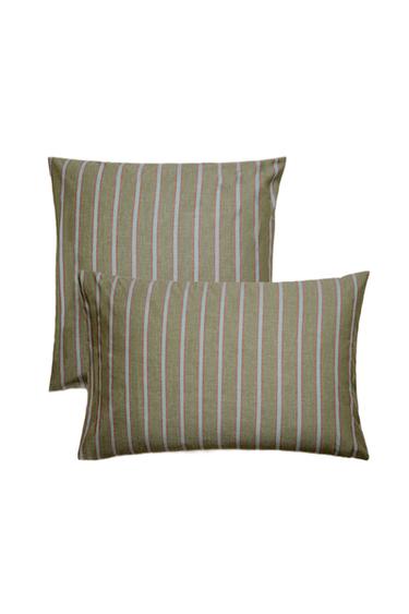 FRONHA DE TRAVESSEIRO DE ALGODÃO PERCAL LISTRADA (300 FIOS) - Verde da Zara