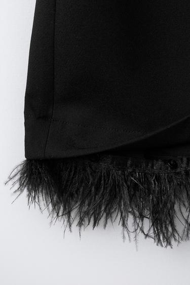 TOP APPLIQUÉ PLUMES AMOVIBLES - Noir de Zara - Image 4