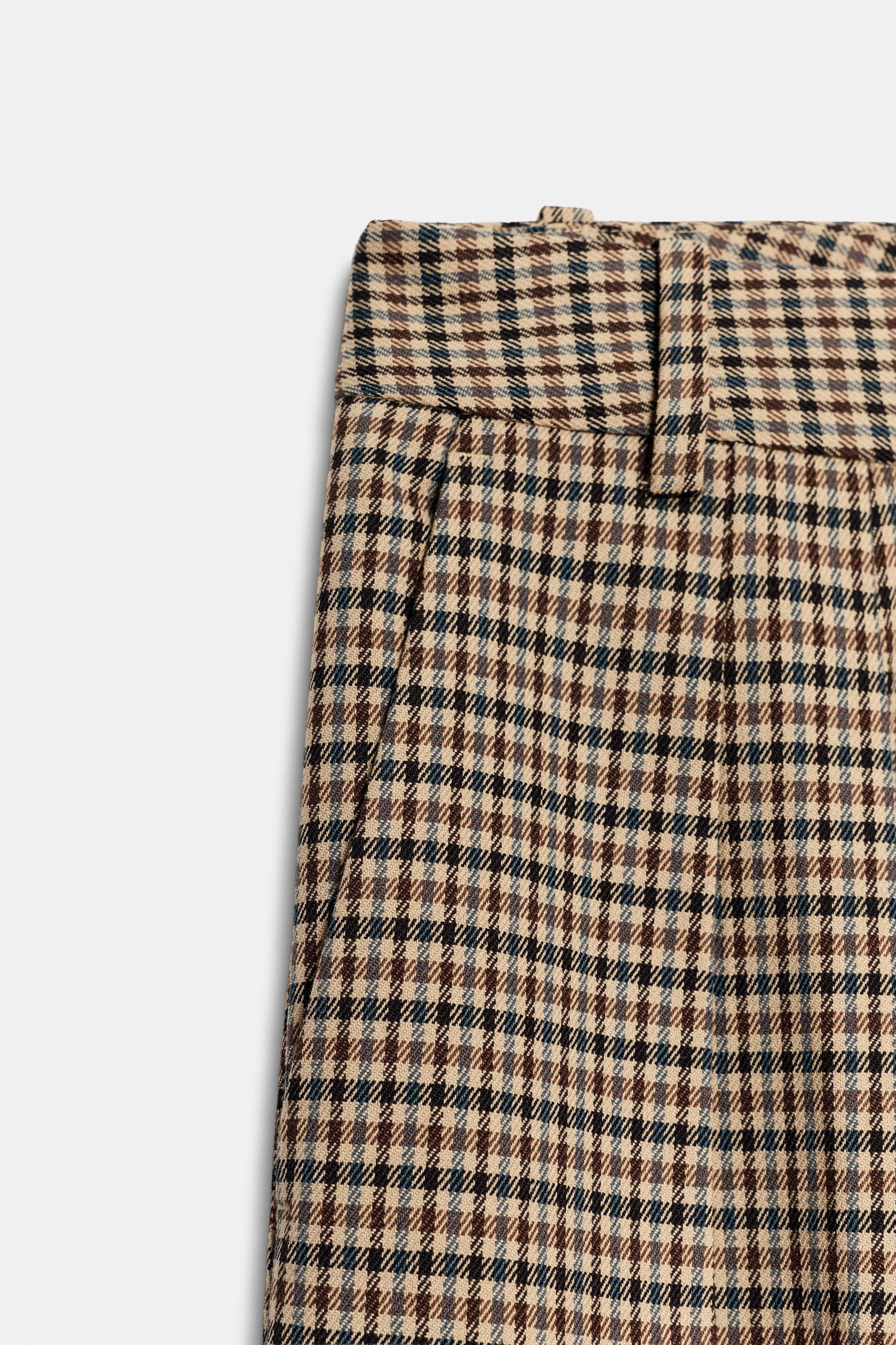 WIDE-LEG PLAID PANTS