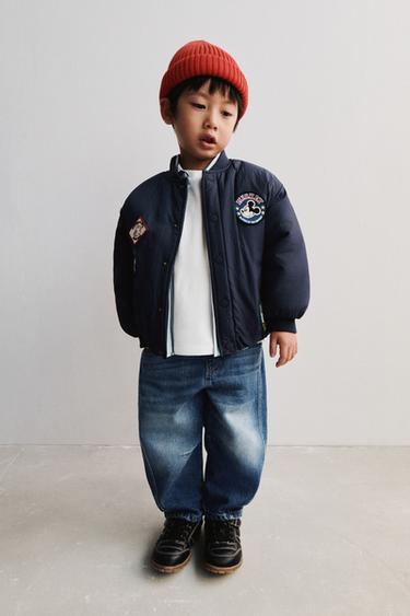 ÁO KHOÁC BOMBER CÓ MIẾNG ĐÁP IN HÌNH CHUỘT MICKEY © DISNEY - Xanh dương từ Zara