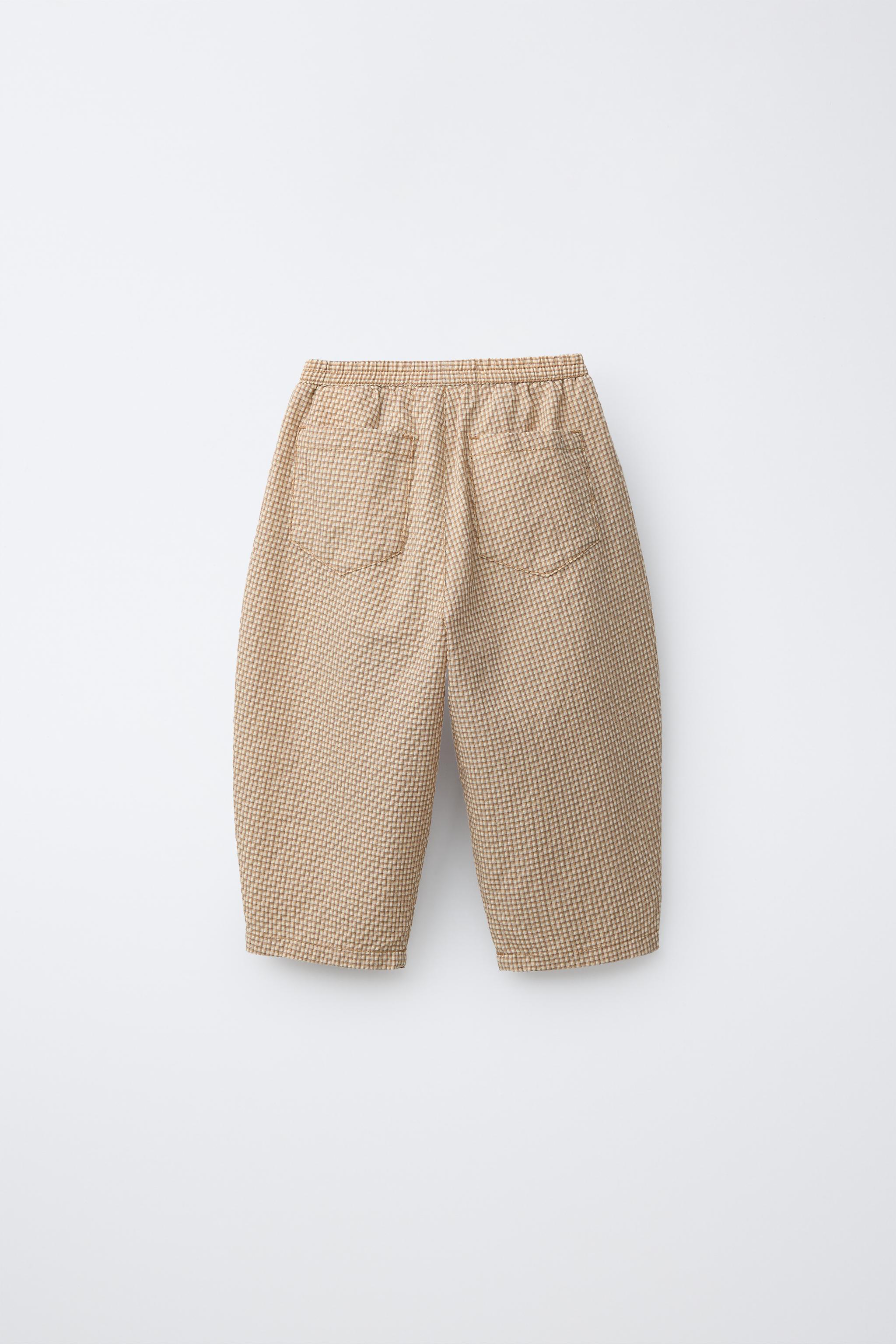 BALLOON SEERSUCKER PLAID PANTS