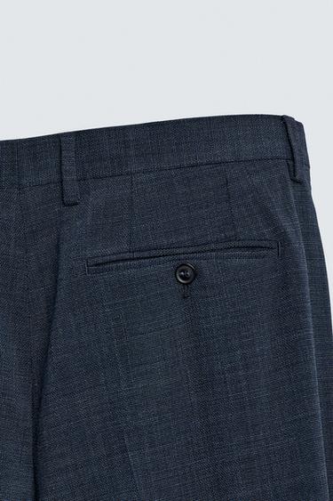 PANTALON DE COSTUME STRUCTURÉ - Bleu / Indigo de Zara - Image 7