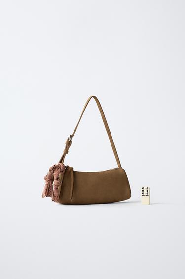 SHOULDER BAG WITH BANDANA - Brown by Zara - Image 6