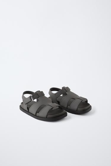 Zara RUBBERIZED SANDALS - Gray