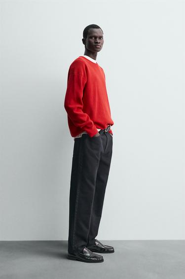 PULL STRUCTURÉ EN COTON - Rouge de Zara - Image 3