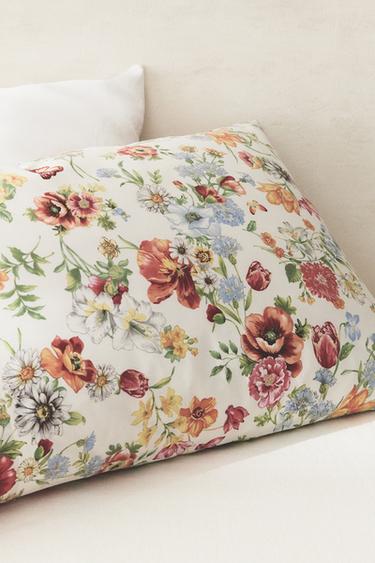 FLORAL PRINT SATEEN PILLOWCASE - Oyster-white by Zara - Image 5