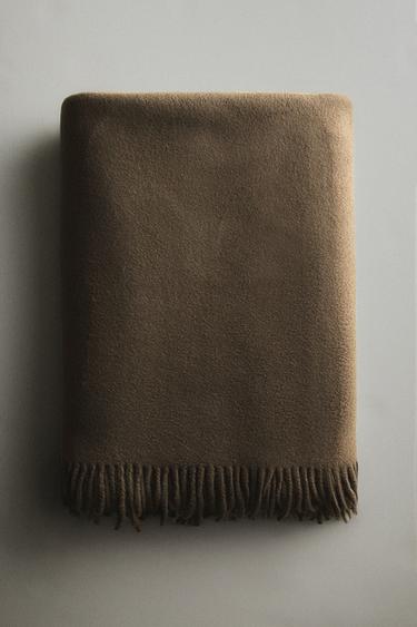 WOOL THROW - Khaki by Zara - Image 4