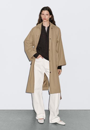Zara Cotton blend trench coat - Dark mink - Image 0