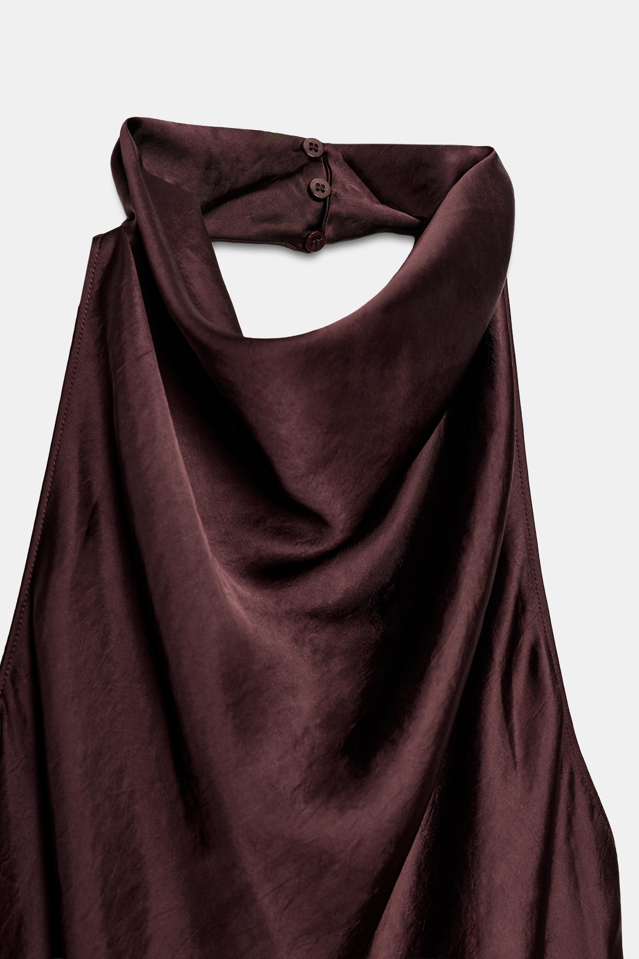 ROBE MI-LONGUE SATINÉE HALTER ZW COLLECTION