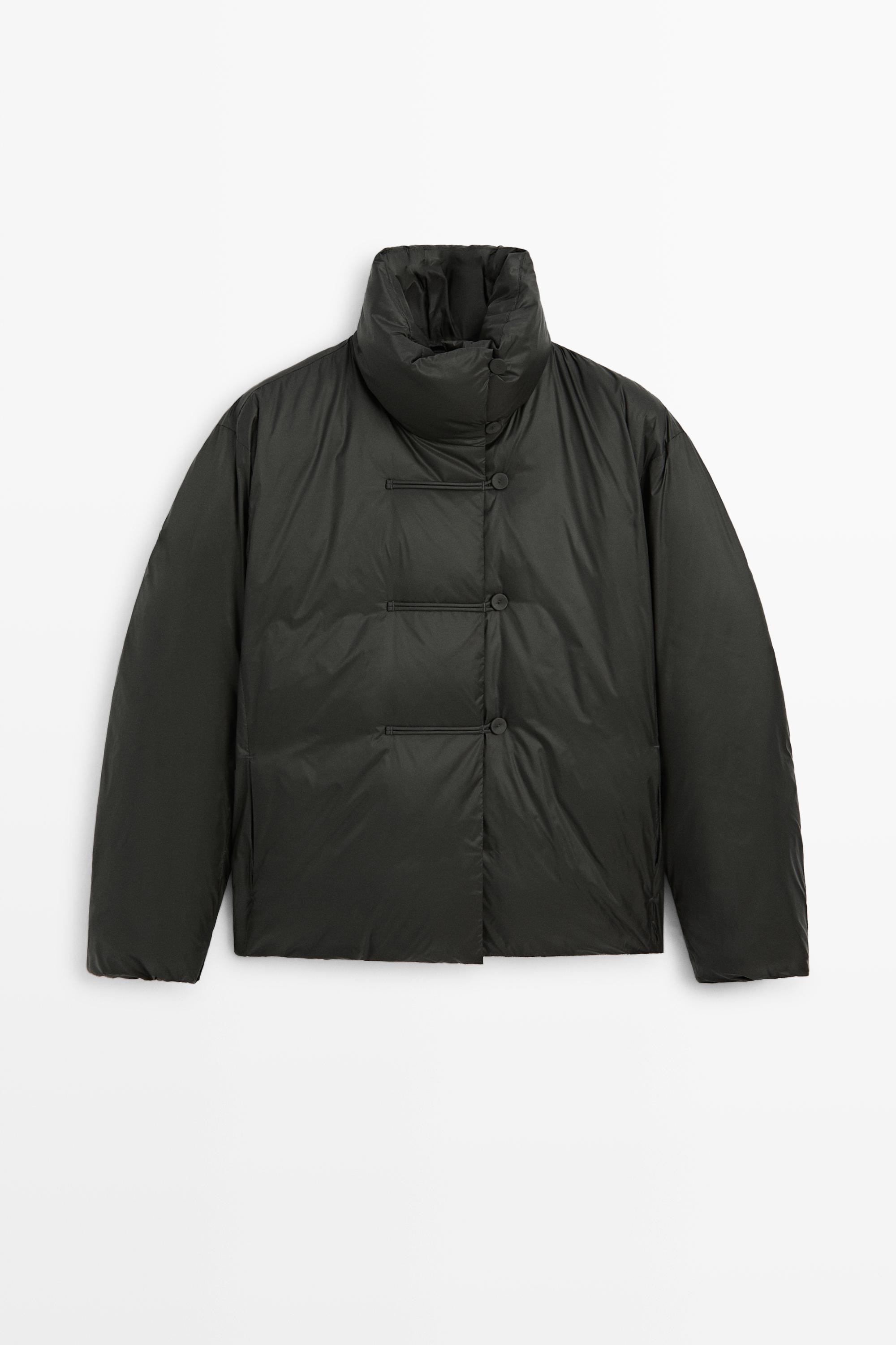 Down jacket with toggle detail