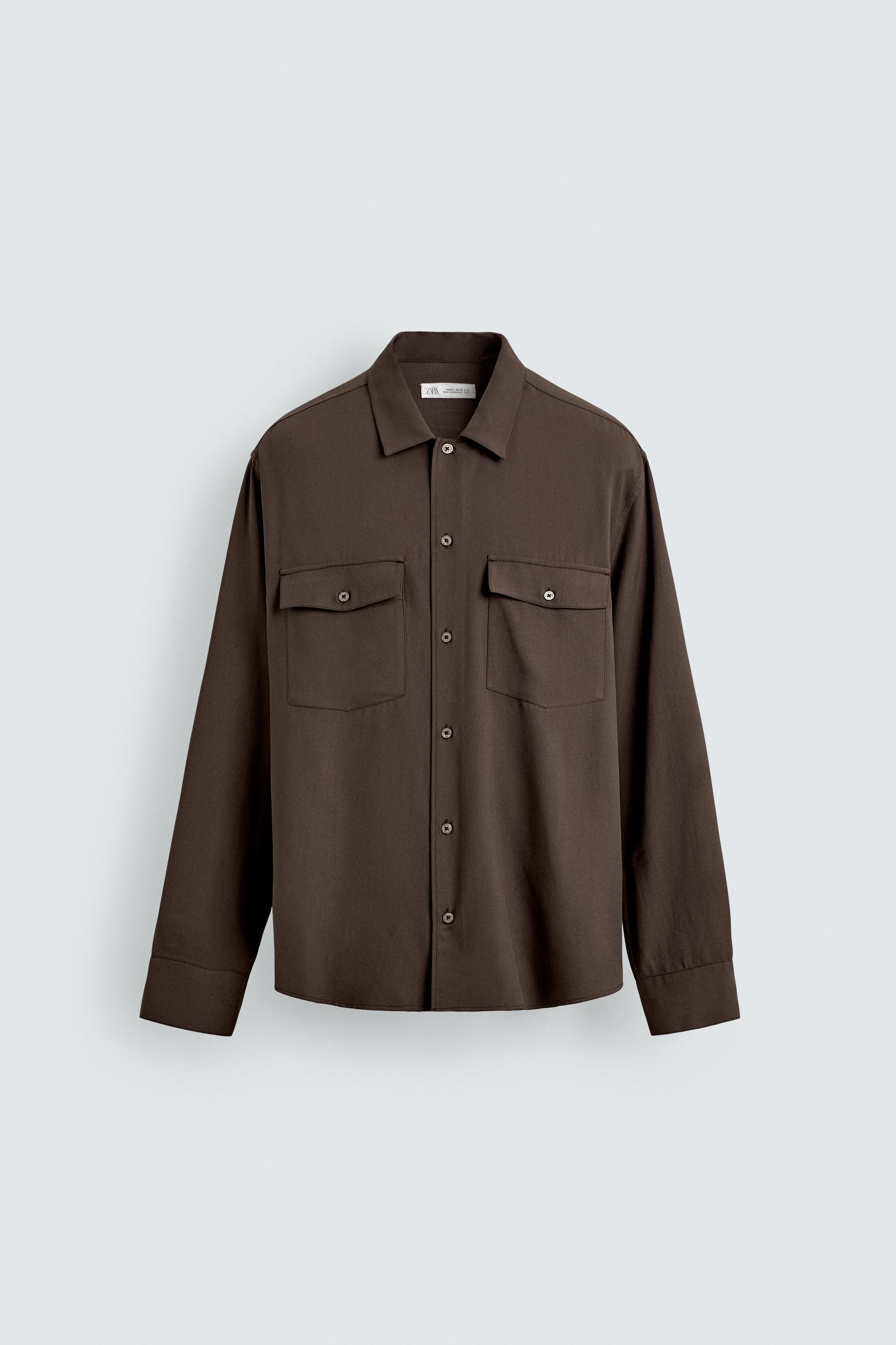 Relaxed FIT Flowing Shirt - Brown