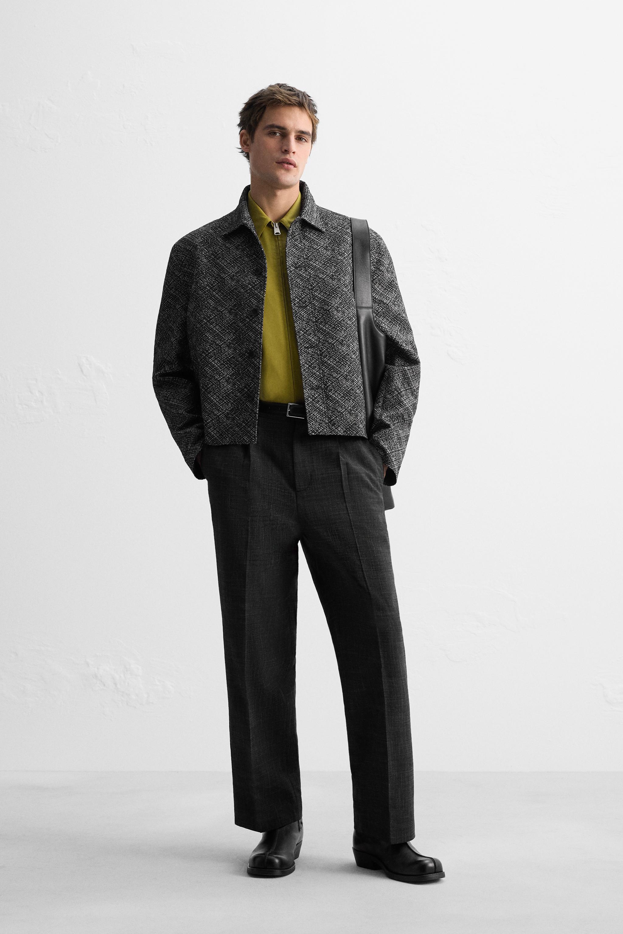 安心★関税込み★ZARA★CONTRAST TEXTURED OVERSHIRT CONTRAST TEXTURED OVERSHIRT - Black / White | ZARA Australia