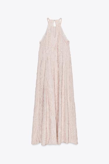 ROBE MIDI EFFRANGÉE HALTER - rose poudré de Zara - Image 6