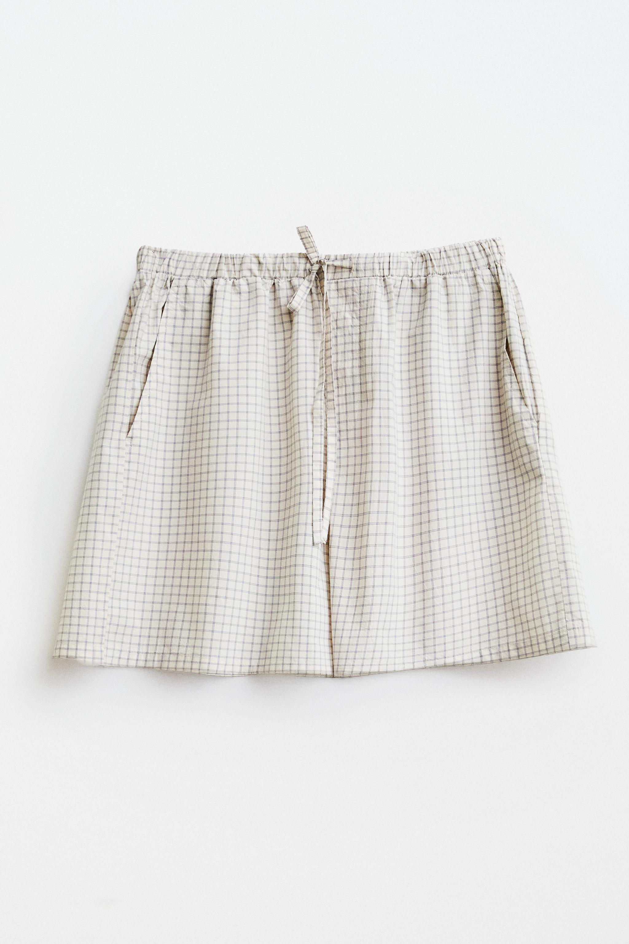 CHECKED COTTON SHORTS