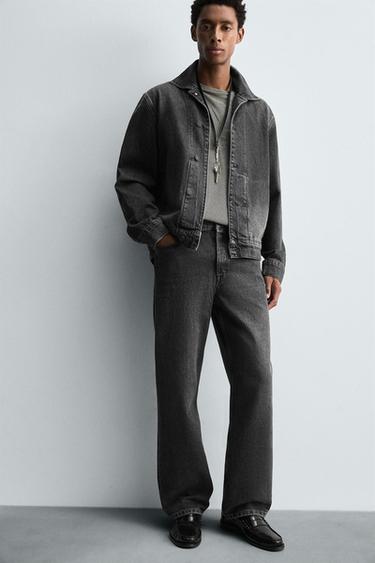 Zara STRAIGHT FIT JEANS - Charcoal
