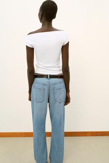 BOAT NECK T-SHIRT - White by Zara - Image 3