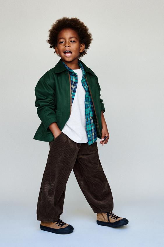 Zara CORDUROY BALLOON PANTS - Brown - Image 0