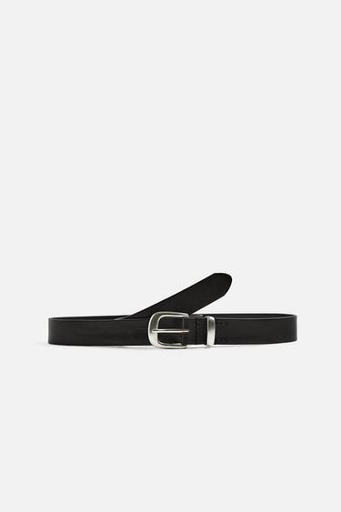 CINTURÓN PIEL - Negro de Zara