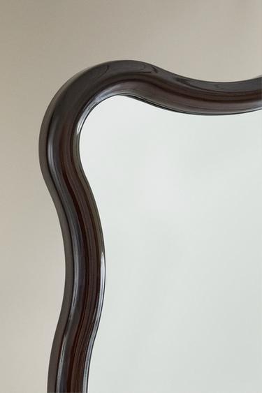 VERTICAL MIRROR WITH SCALLOPED FRAME - Burgundy by Zara - Image 2