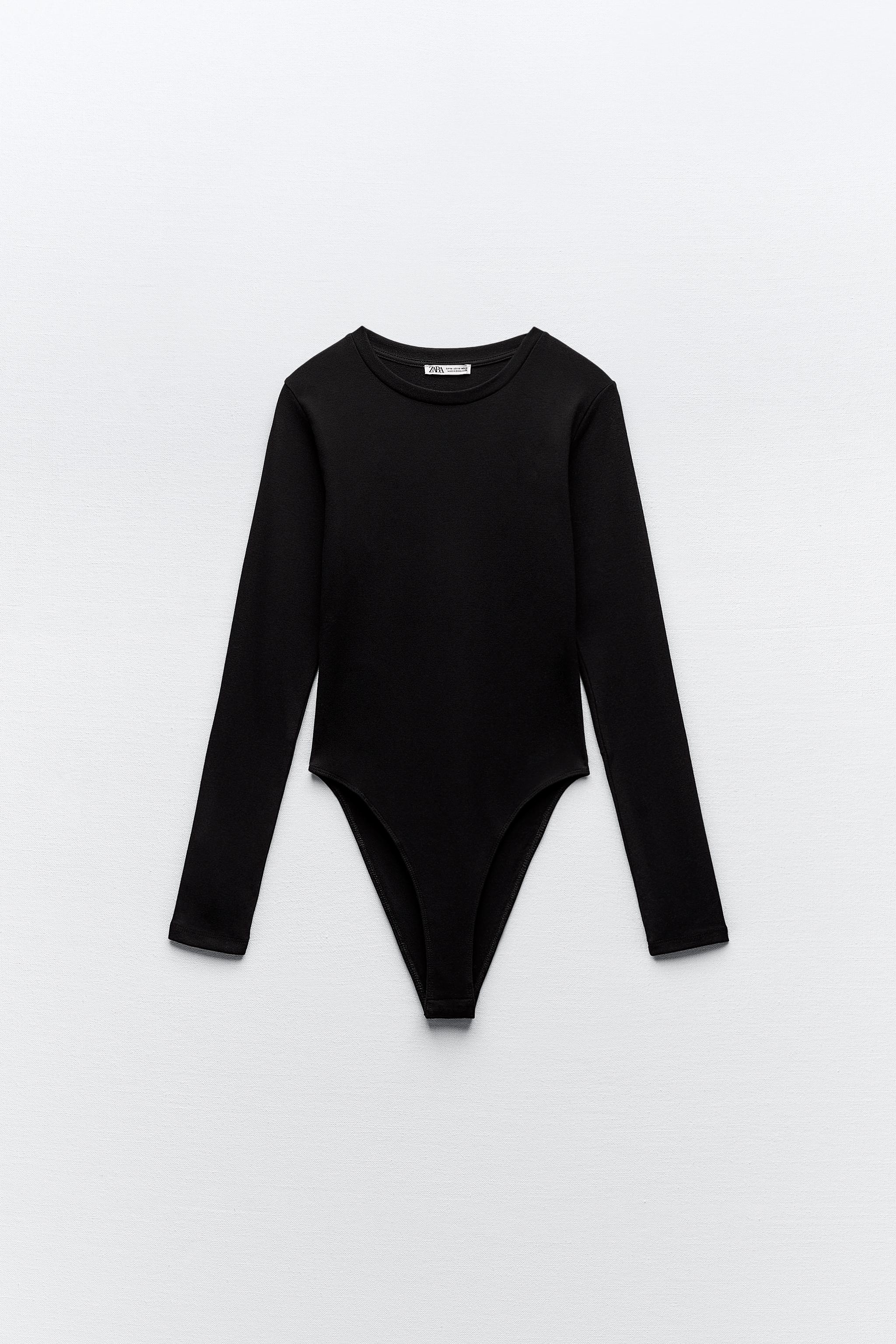 Zara J Crew Womens Black Floral V-Neck Long Sleeve Bodysuit Size M 4 0 -  Shop Linda's Stuff