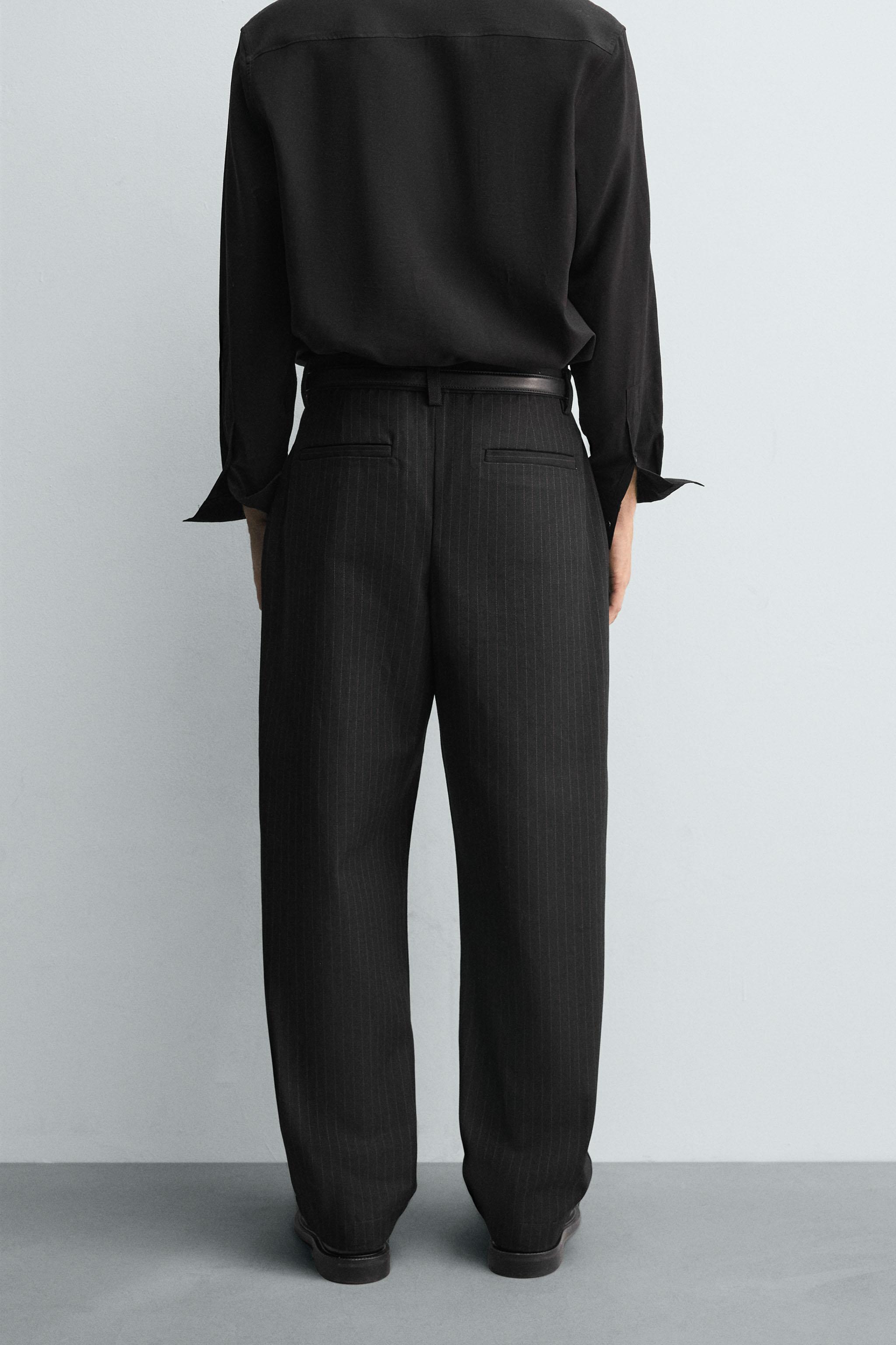 ストライプ柄テクスチャーチノパンツ - ブルー | ZARA Japan / 日本