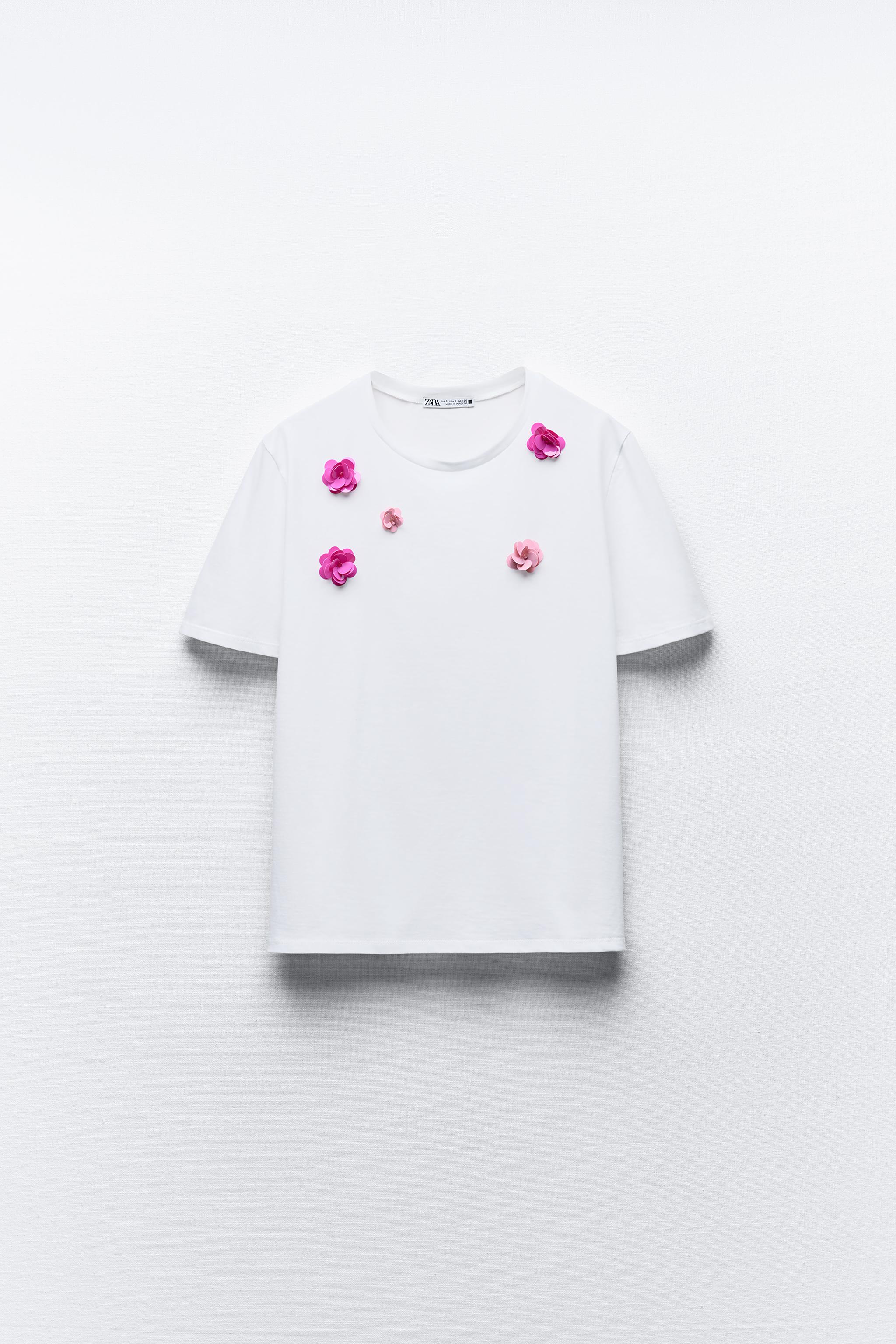 flower print t shirt by zara
