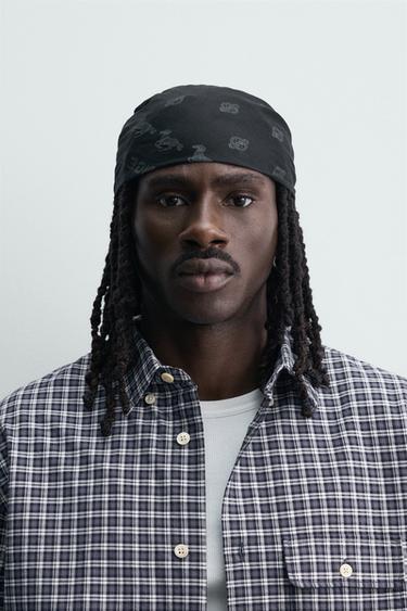 Zara BANDANA S GEOMETRIJSKIM UZORKOM – Crna – Slika 0