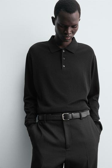 CEINTURE EN CUIR - Noir de Zara - Image 1