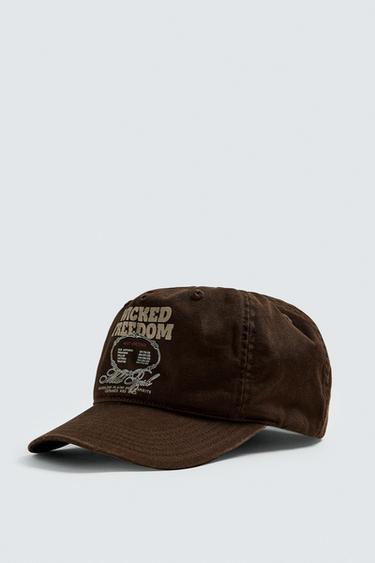 GORRA LAVADA ESTAMPADO - Marrón de Zara