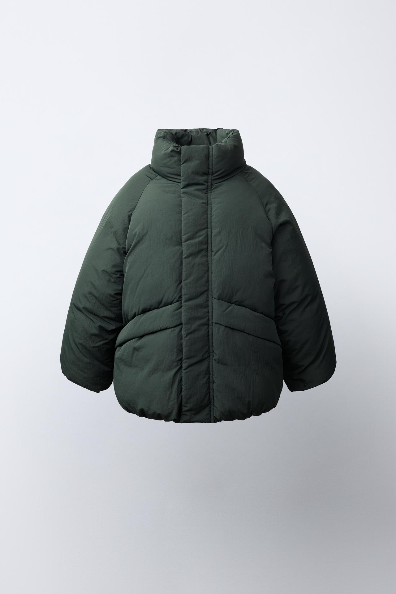 WATER-REPELLENT PUFFER JACKET — Dark green