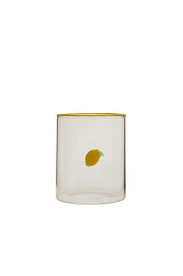 Zaras GLAS MED FRUKT I BOROSILIKATGLAS - Gul