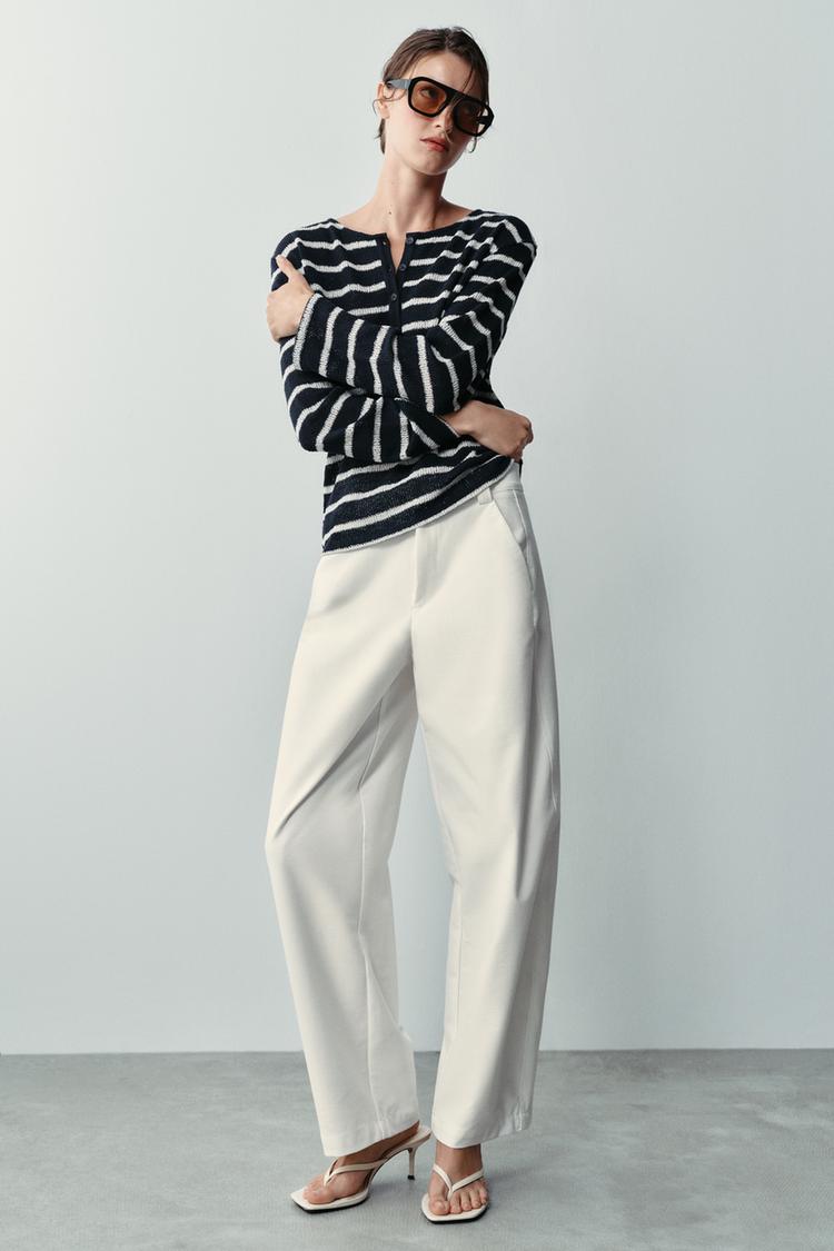 STRIPED HENLEY T-SHIRT