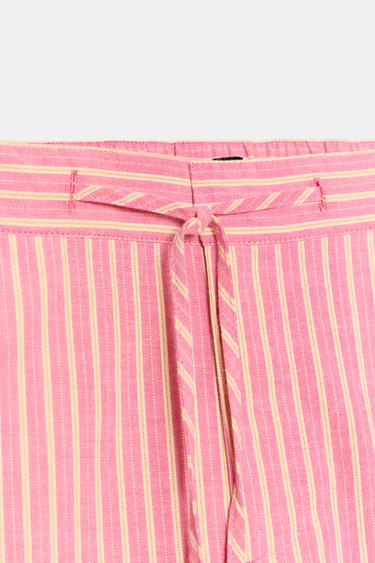 WIDE-LEG STRIPED TROUSERS - Pink by Zara - Image 5