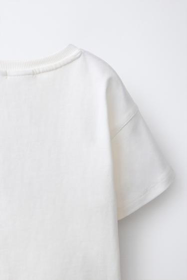 SLOGAN PRINT T-SHIRT - Oyster-white by Zara - Image 3