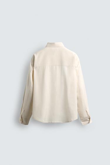 RELAXED FIT FLOWING SHIRT - Ecru by Zara - Image 7