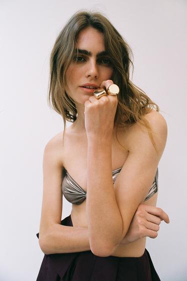 Zara 幾何造型戒指組 - 金黃色