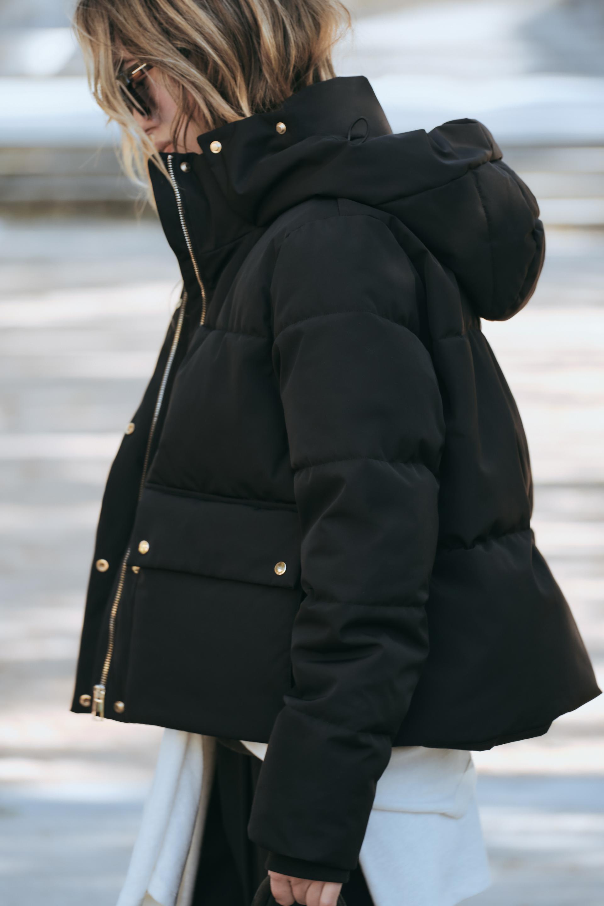 Hooded down jacket zara best sale